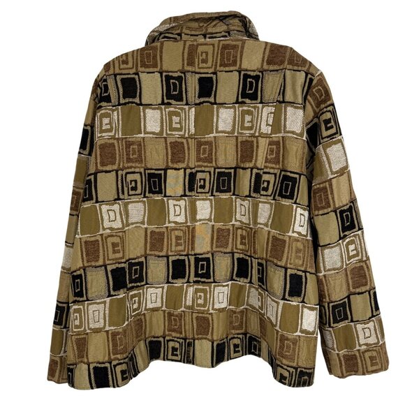 Lane Bryant Womens Plus Size 26/28W Geometric Pattern Jacket Beige/Black/Gold Bu - Picture 4 of 8